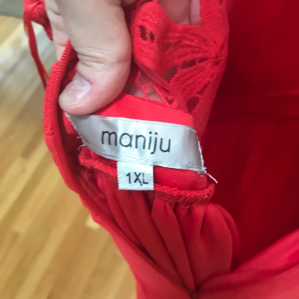 Floor length red event dress